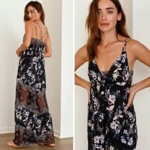 Free People Love Letters Floral Lace Jumpsuit
